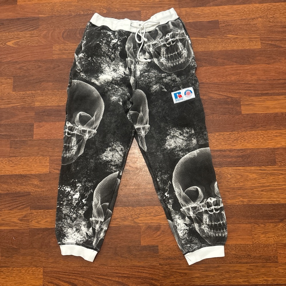 Russell Athletic Black and White Skull Print Kids Joggers